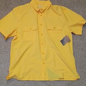 Vibrant Yellow Casual Button Down Shirt
